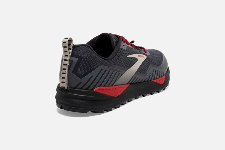 Brooks Cascadia 15 GTX Trail Running Shoes Mens - Black/Red - UECYS-9210